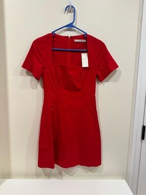 Abercrombie & Fitch Red Square-Neck Mini Dress